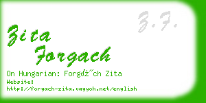 zita forgach business card